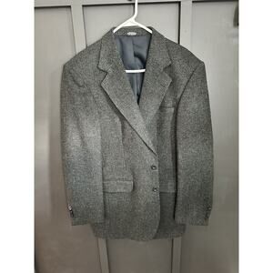 Haggar Clothing Co - Men’s 100% Wool Grey/Black Blazer Suit Jacket, Size 40L
